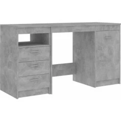 Desk Concrete Grey 140x50x76 Cm Engineered Wood VidaXL