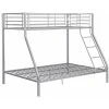Humza Amani Palmdale Metal Triple Sleeper Bunk Bed, Single / Double (Frame Only) - Silver