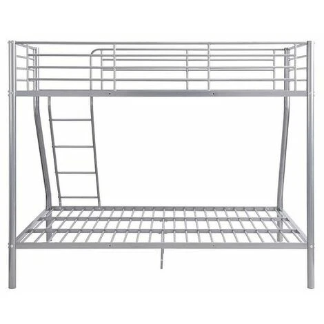 Humza Amani Palmdale Metal Triple Sleeper Bunk Bed, Single / Double (Frame Only) - Silver - Image 4