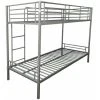 Humza Amani Torquay 3FT Single Metal Bunk Bed Frame In Silver (Frame Only)