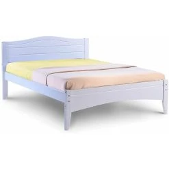 Humza Amani Lauren White Wooden Slatted Bed Frame (Frame Only) - 4FT Small Double