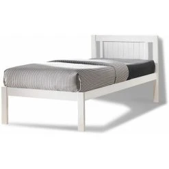 Humza Amani Glory Wooden Slatted Bed Frame In White (Frame Only) - 3FT Single