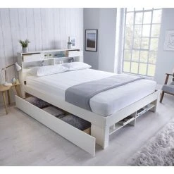 Bedmaster Fabio Wooden Bed White Double