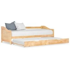 Devenirriche Pull-out Sofa Bed Frame Pinewood 90x200 Cm