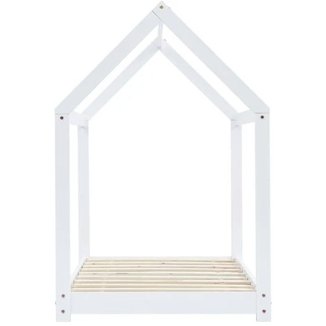 Devenirriche Kids Bed Frame White Solid Pine Wood 70x140 Cm - Image 4