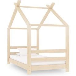 Devenirriche Kids Bed Frame Solid Pine Wood 70x140 Cm
