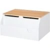 HOMCOM Wooden Kids Toy Box Children Storage Chest Organiser Book Slot White