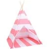Children Teepee Tent With Bag Peach Skin Stripe 120x120x150 Cm VidaXL