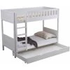 Humza Amani Panana Wooden Bunk Bed With Large Storage Drawer, Available In Grey And White - White Frame