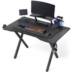 Yaheetech Multifunctional Computer Gaming Desk Stylish Home Office Desk,Black