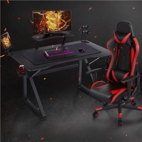 Yaheetech Black Computer Desk Modern Writing Desk Table Stable Gaming Desk Workstations For Home Office Conference Work And Study - Image 2