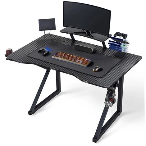 Yaheetech Black Computer Desk Modern Writing Desk Table Stable Gaming Desk Workstations For Home Office Conference Work And Study - Image 3