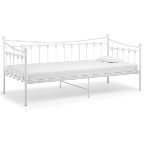 Sofa Bed Frame White Metal 90x200 Cm VidaXL