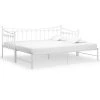 Pull-out Sofa Bed Frame White Metal 90x200 Cm VidaXL