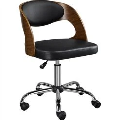 Yaheetech Office Chair Adjustable Swivel Desk Chair Breathable Computer Chair, Black