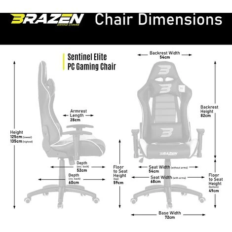 BRAZEN GAMING CHAIRS BraZen Sentinel Elite PC Gaming Chair - Black - Image 5