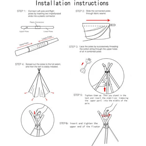 Drillpro Play Tent Teepee Kids Play House Indoor Sleeping Multicolor - Image 4