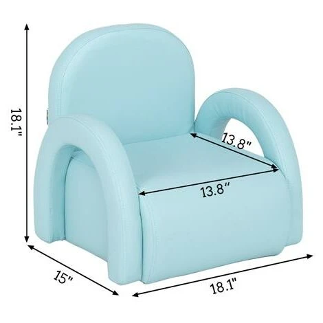 FAMIHOLLD Children's Single Sofa Rainbow Section Sky Blue - Image 2