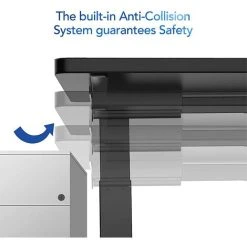 FLEIXSPOT FLEXISPOT E6B Height Adjustable Electric Standing Desk Frame Only Three-Stage With Anti-collision System, Heavy Duty Steel Stand Up Desk With Automatic Memory Smart Keyboard (Black Frame)