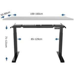 FLEIXSPOT SANODESK EZ1 Standing Desk Electric Height-Adjustable Desk Frame Only With Anti-collision Protection, Memory Control And Soft Start/stop Function (Black)