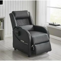 HOME DETAIL Nova Black Base/Black Trim Gaming Recliner