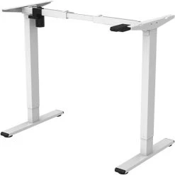 FLEIXSPOT FLEXISPOT EG1 Height Adjustable Electric Standing Desk Frame,2-Stage Desk With Single Motor Heavy Duty Steel Stand Up Desk (White Frame)