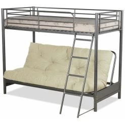 Humza Amani Futon Bunk Bed And With Futon Mattress (top Mattress At Extra Cost) - Cream