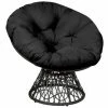 Costway Papasan Chair Rattan Ergonomic Chair W/ 360Â¡Ã£ Swivel & Soft Cushion Home Garden