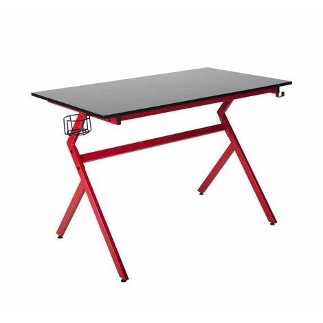 NEO DIRECT Neo Red Ergonomic Gaming Desk With Headphone Hook