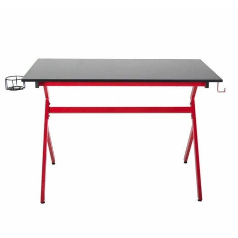 NEO DIRECT Neo Red Ergonomic Gaming Desk With Headphone Hook - Image 3