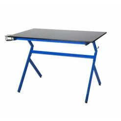 NEO DIRECT Neo Blue Ergonomic Gaming Desk With Headphone Hook