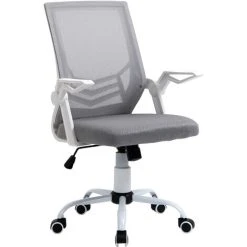 Vinsetto Mesh Swivel Office Chair Task Computer Chair W/ Lumbar Support, Grey