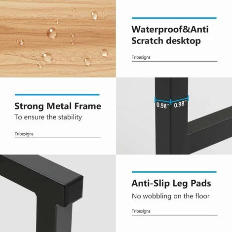 Tribesigns Computer Desk, Home Office Desk Study Desk With Hutch And Shelves For Small Space,107 X 50 X140cm(Light Marple) - Image 4