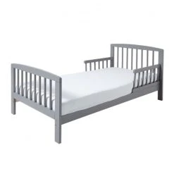 Kinder Valley Sydney Toddler Bed With Spring Mattress Washable Water Resistant Cover | Kids Bed And Children's Bed - Grey