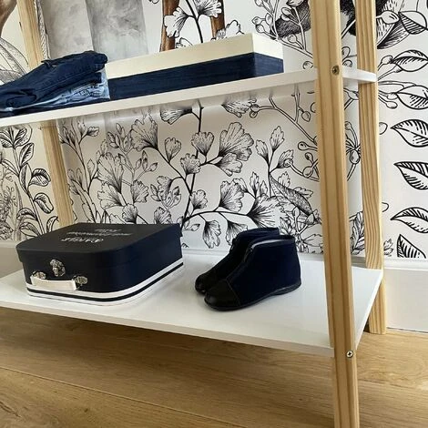 Alice's Garden Children's Bookcase, 3 Shelves And Roof - 79x28x130cm - Tobias - Natural Pine, White - Image 5