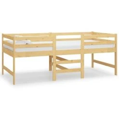 Mid-high Bed Solid Pinewood 90x200 Cm VidaXL