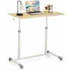 Costway Height Adjustable Laptop Table Mobile Sit Stand Converter Lifting Desk W/ Wheels