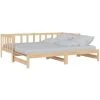 Pull-out Day Bed Solid Pinewood 2x VidaXL