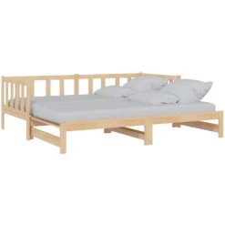 Pull-out Day Bed Solid Pinewood 2x VidaXL