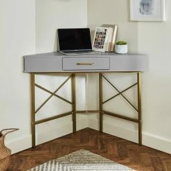 LAURA JAMES Marie Corner Desk - Grey