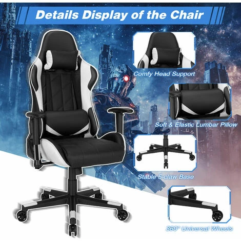 Costway Ergonomic Racing Gaming Chair Swivel Executive Recliner Computer Desk Chair - Image 2