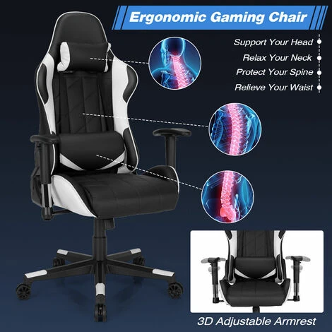 Costway Ergonomic Racing Gaming Chair Swivel Executive Recliner Computer Desk Chair - Image 5