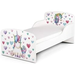 Leomark Wooden Bed For Children With A 140/70 Mattres. Unicorn UV Print.