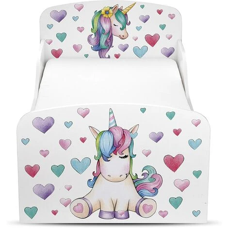 Leomark Wooden Bed For Children With A 140/70 Mattres. Unicorn UV Print. - Image 2