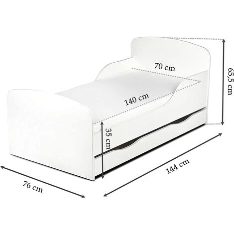 Leomark Wooden Bed For Children With A 140/70 Mattres. Unicorn UV Print. - Image 3