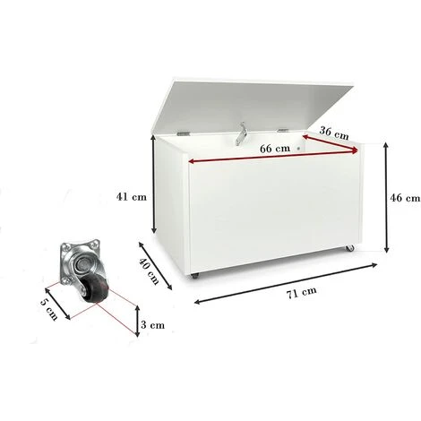 Leomark Large Wheeled Wooden Toy Box For With Stool Seat - Teddybears - Image 5