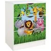 Leomark White Chest Of Drawers - ROMA - Jungle Animals
