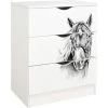 Leomark White Chest Of Drawers - ROMA - Horse