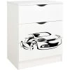 Leomark White Chest Of Drawers - ROMA - Racing Car