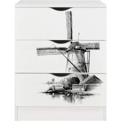 Leomark White Chest Of Drawers - ROMA - Windmill